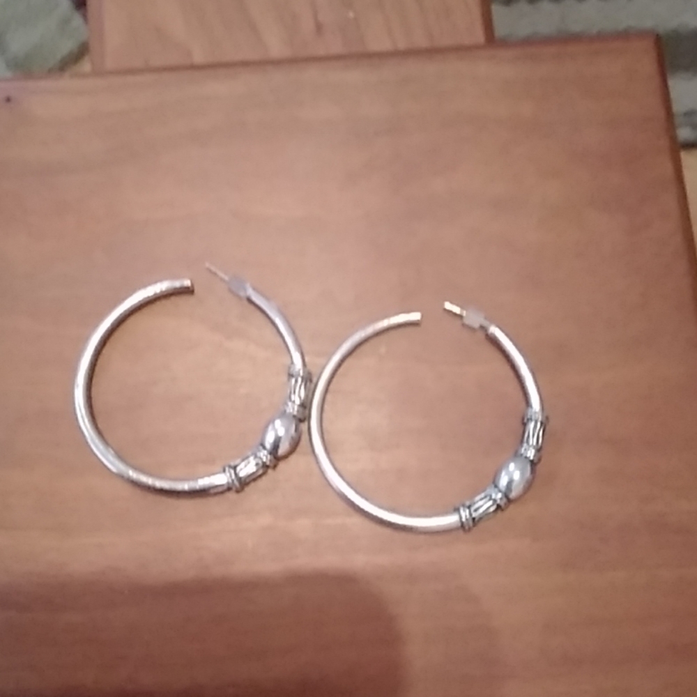 Large Silver Vintage hoop earrings